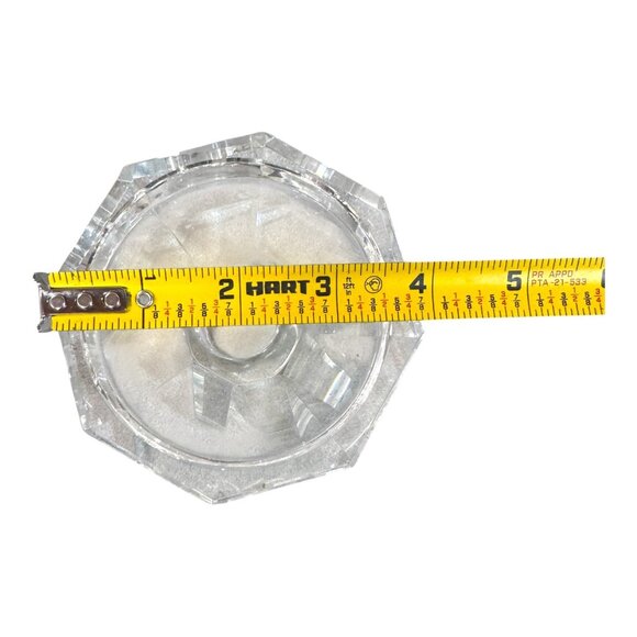 Vintage Signed Oleg Cassini Single Crystal Glass Candlestick 6" Faceted Column - Picture 6 of 6